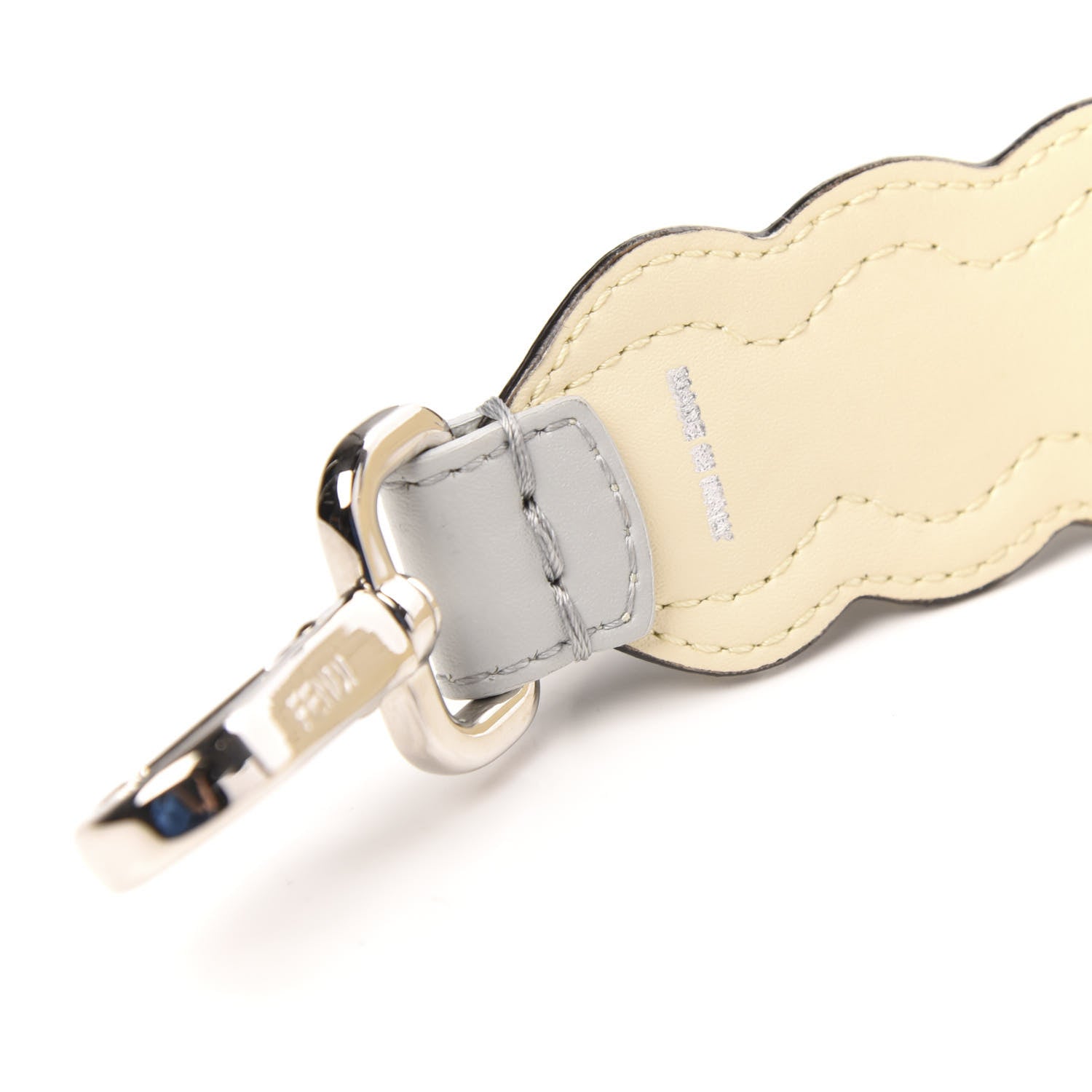 Fendi Vitello Liberty Pearl Bi-Color Scalloped Mini Strap You Burro Grigio Perla 3 of 4
