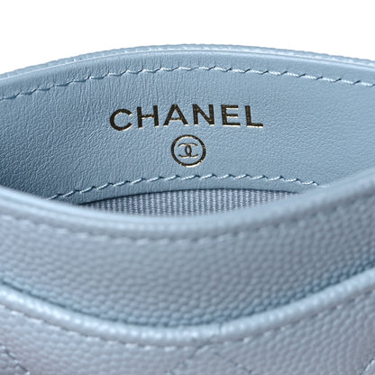 Chanel Caviar Quilted Card Holder Light Blue 6 of 10