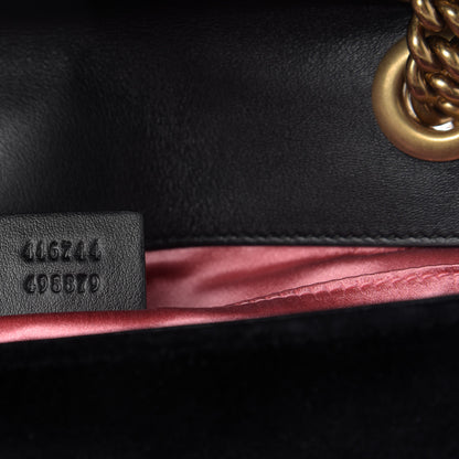 Gucci Velvet Matelasse Mini GG Marmont Shoulder Bag Black 10 of 11