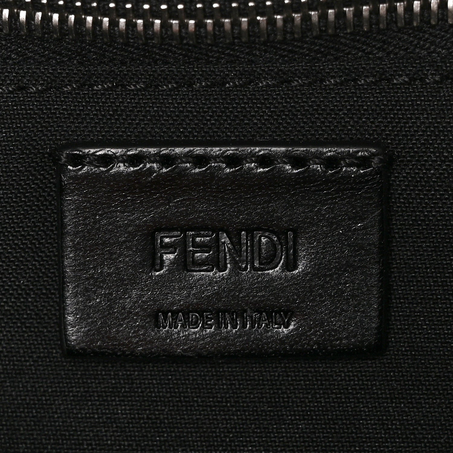 Fendi Recycled Nylon Vitello Grace Light Pequin Baguette Belt Pouch Black 5 of 7