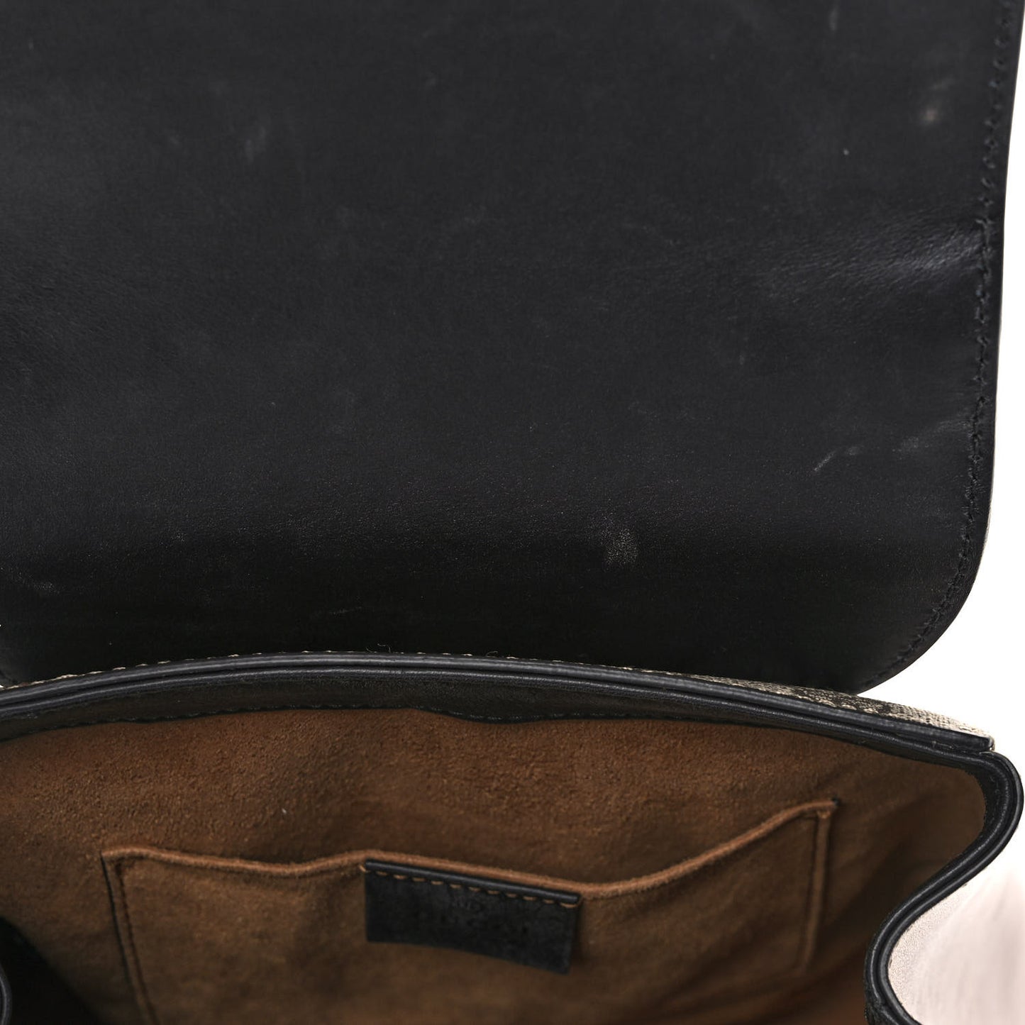 GG Supreme Monogram Calfskin Padlock Backpack Beige Cuir Black