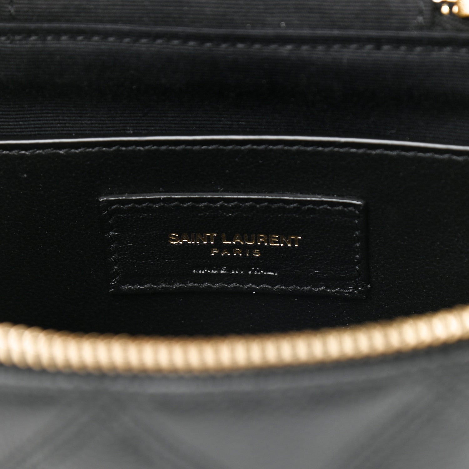 Saint Laurent Grain de Poudre Quilted 80's Vanity Bag Black 6 of 8