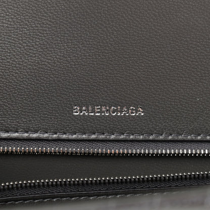 Balenciaga Shiny Calfskin Crocodile Embossed Medium Hourglass Top Handle Bag Dark Grey 6 of 11