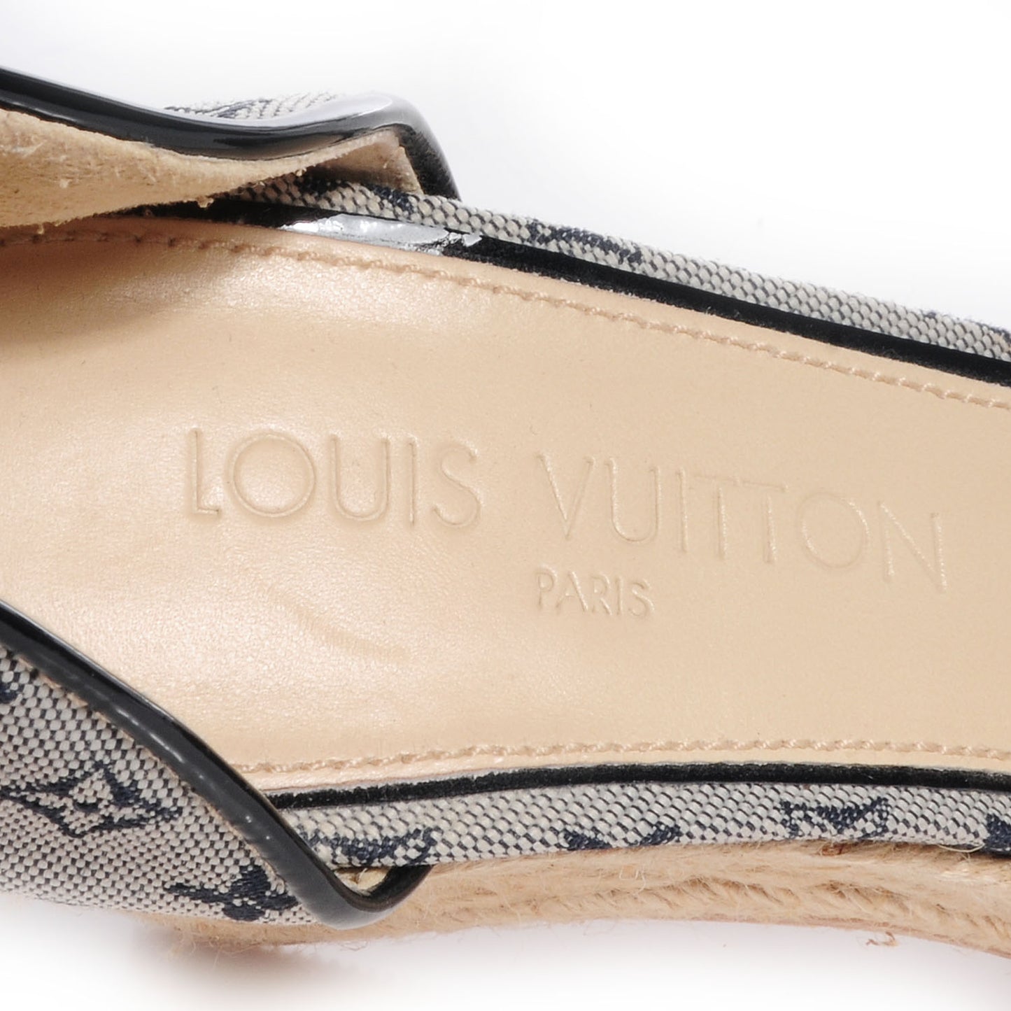 Mini Monogram Espadrille Wedge Heels 37.5 Blue
