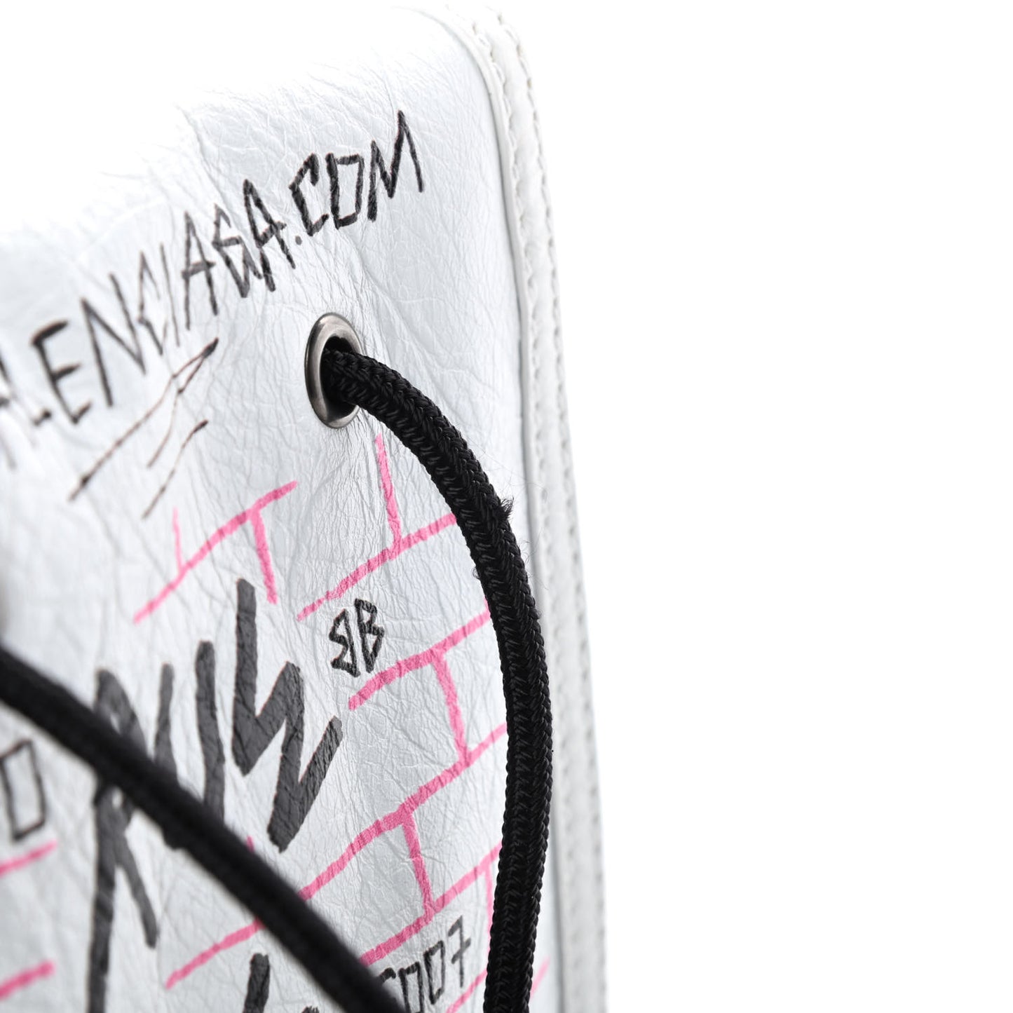 Agneau Arena Graffiti All Over Small Explorer Pouch with Strap White Multicolor