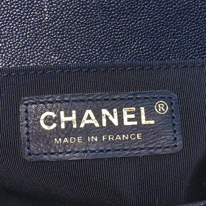 Chanel Iridescent Caviar Quilted Medium Boy Flap Dark Blue 6 of 10
