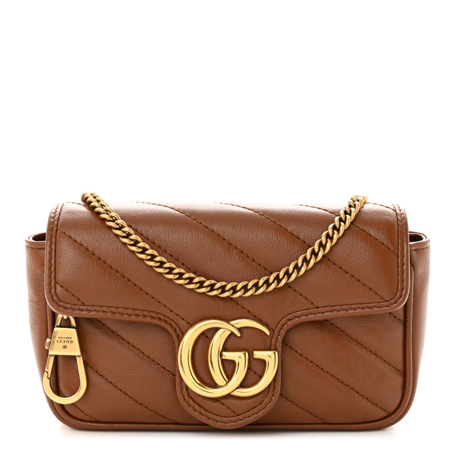 Gucci Azalea Calfskin Matelasse Diagonal Super Mini GG Marmont Shoulder Bag Cuir 1 of 10