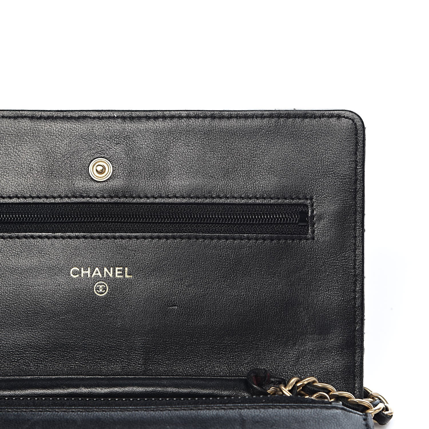 Chanel Lambskin Quilted Wallet On Chain WOC Black 11 of 17