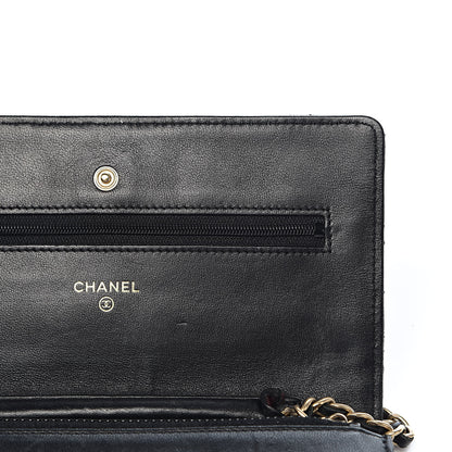 Chanel Lambskin Quilted Wallet On Chain WOC Black 11 of 17