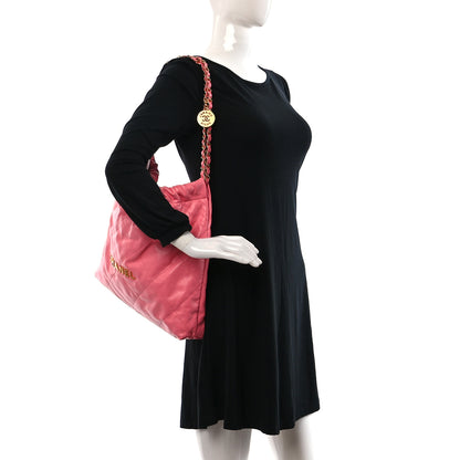 Chanel Shiny Calfskin Quilted Chanel 22 Drawstring Bag Pink 2 of 11