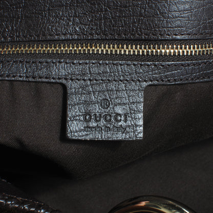 Gucci Monogram Large Horsebit Chain Hobo Ebony 6 of 9