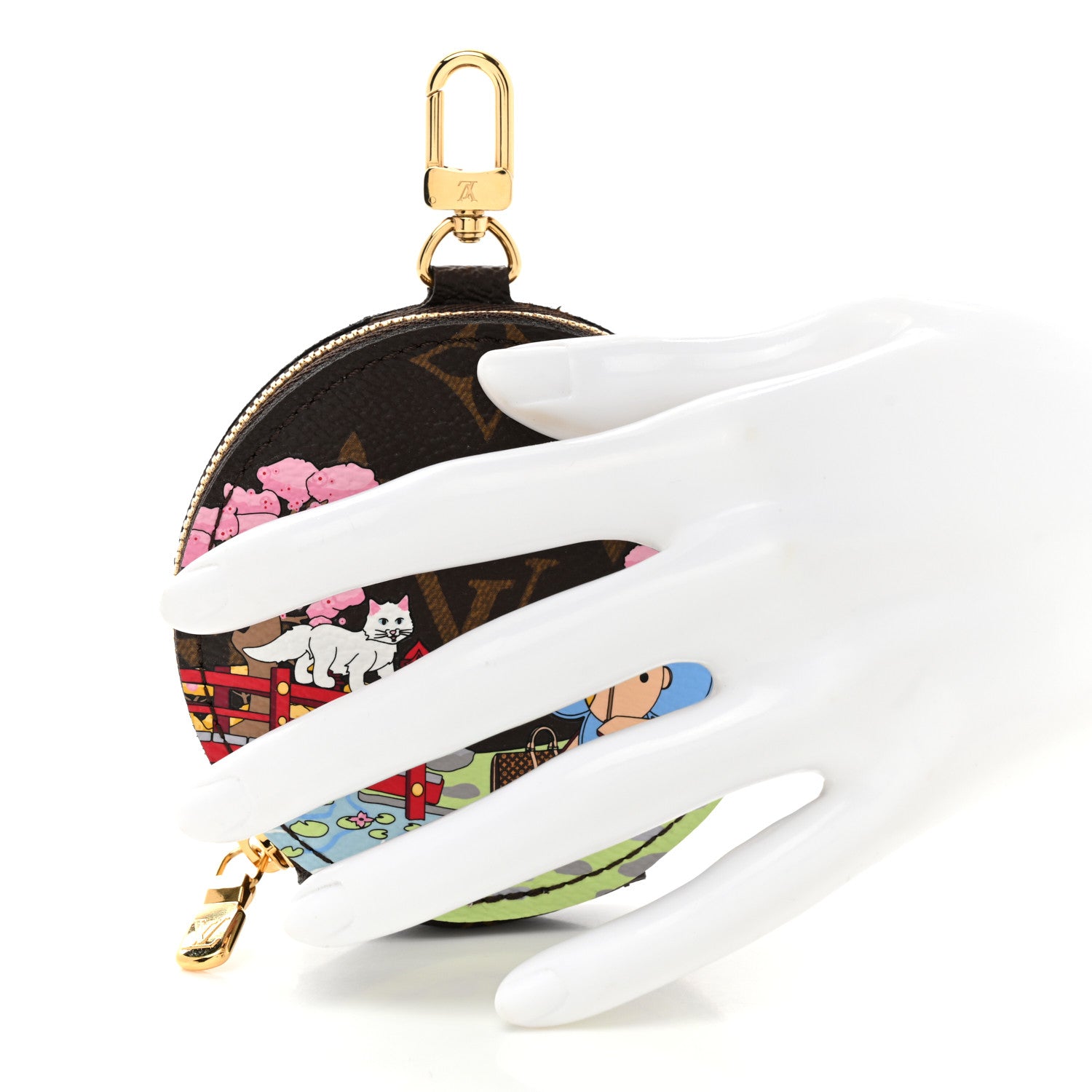 Louis Vuitton Monogram 2021 Christmas Animation Japanese Garden Round Coin Purse Wisteria Pink 2 of 7