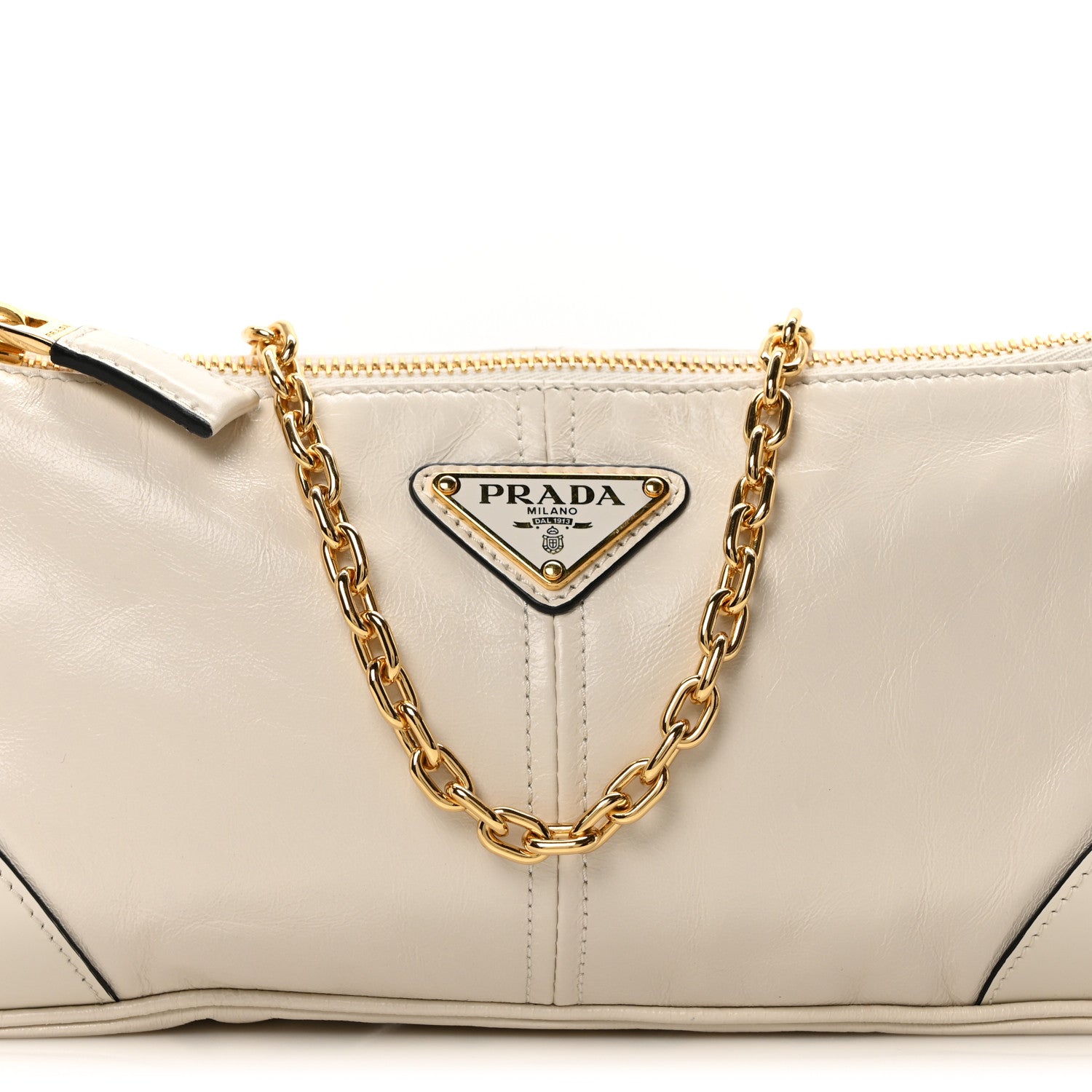 Prada Soft Lux Calfskin Medium Re-Edition 2002 Shoulder Bag White 8 of 10