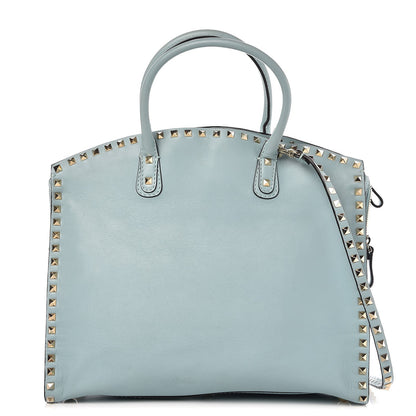 Valentino Garavani Vitello Rockstud Dome Shopper Baby Blue 1 of 14