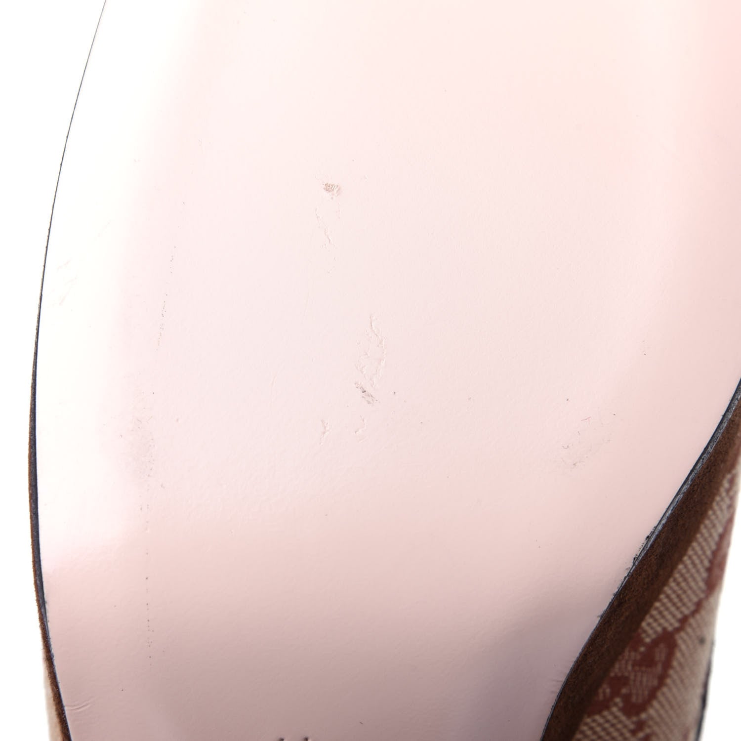 Gucci GG Monogram Suede Houdan Mid Heel Platform Loafers 41 Beige Ruggine Maroon 12 of 13