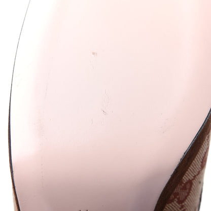 Gucci GG Monogram Suede Houdan Mid Heel Platform Loafers 41 Beige Ruggine Maroon 12 of 13