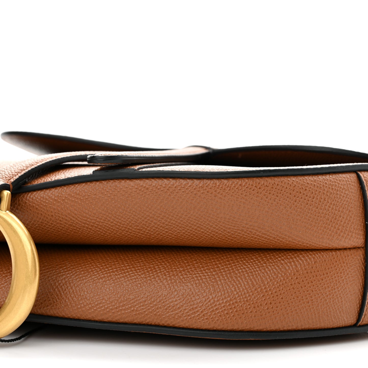 Grained Calfskin Saddle Bag With Strap Camello