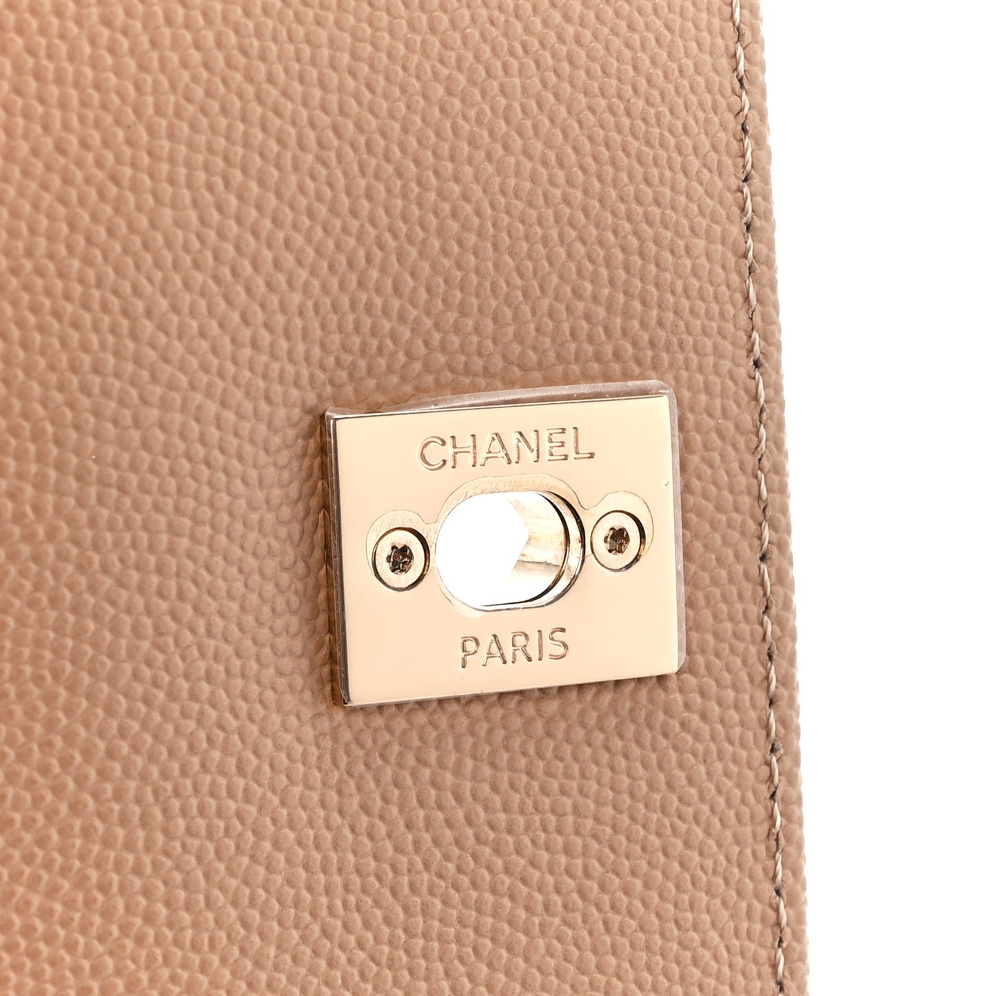 Caviar Chevron Quilted Mini Coco Handle Flap Beige