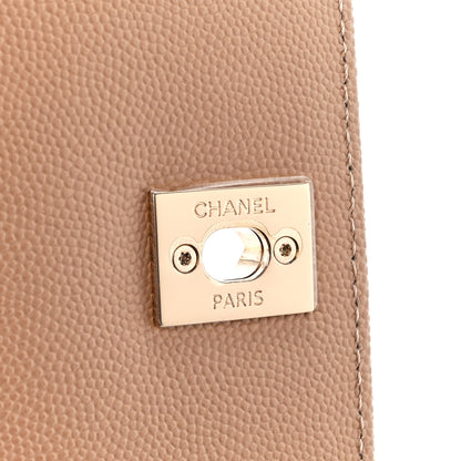 Chanel Caviar Chevron Quilted Mini Coco Handle Flap Beige 7 of 11