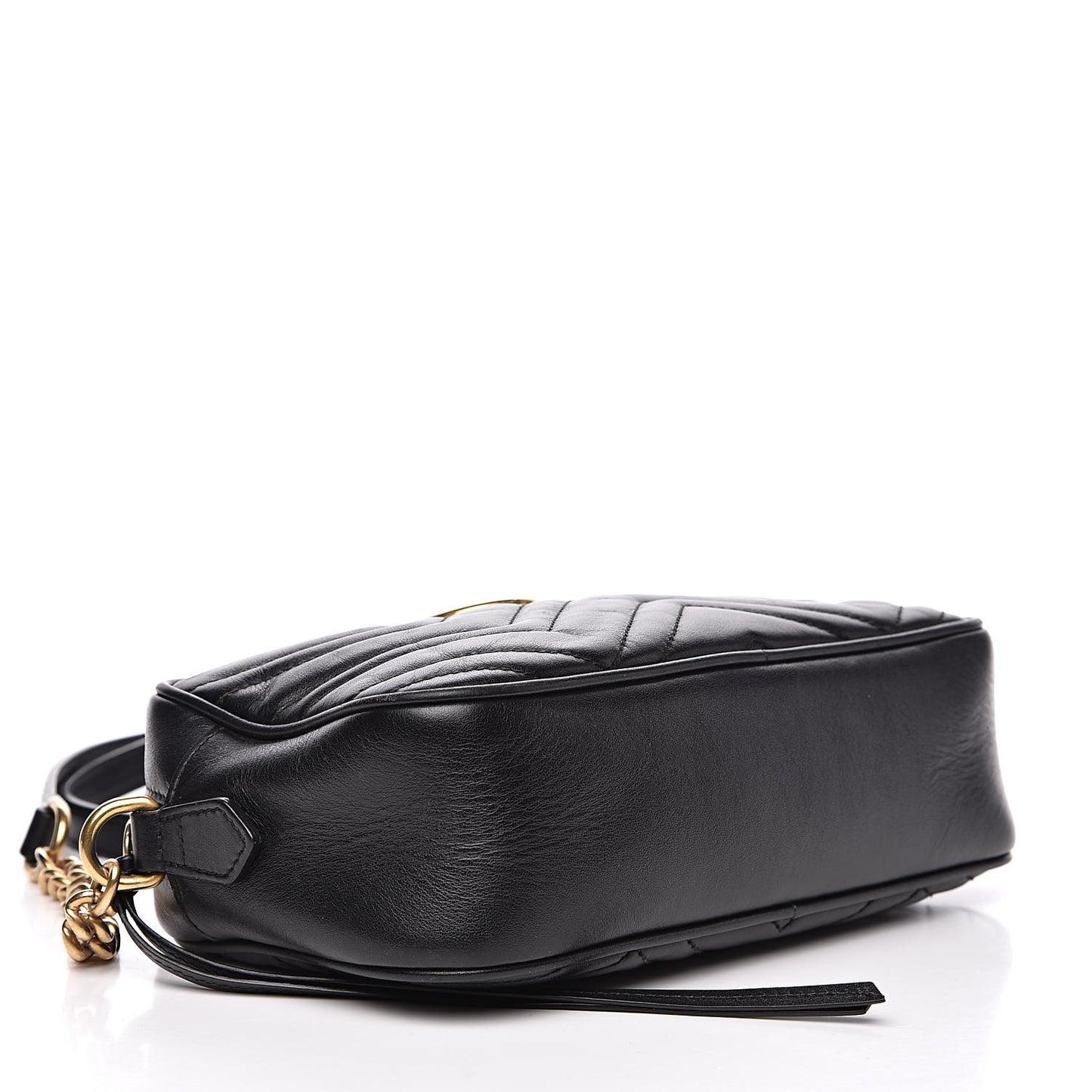 Calfskin Matelasse Small GG Marmont Chain Shoulder Bag Black