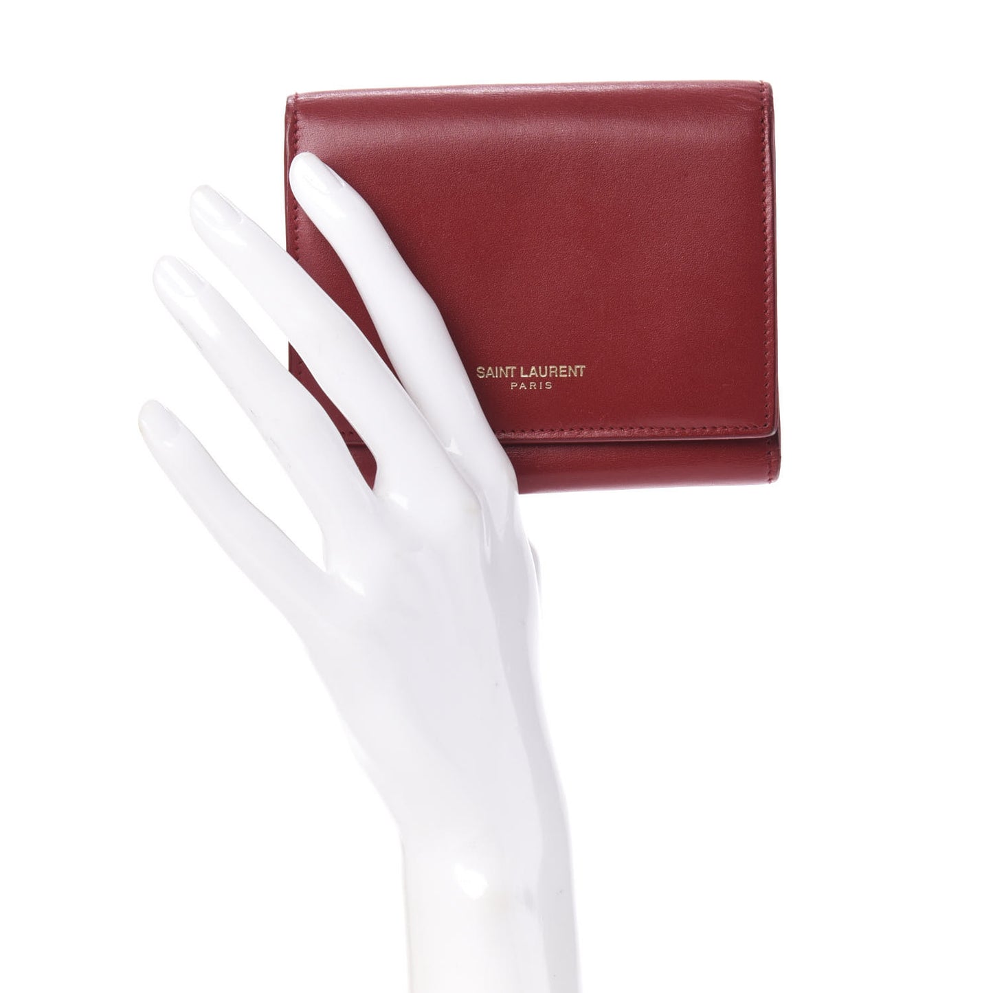 Calfskin Trifold Wallet Red