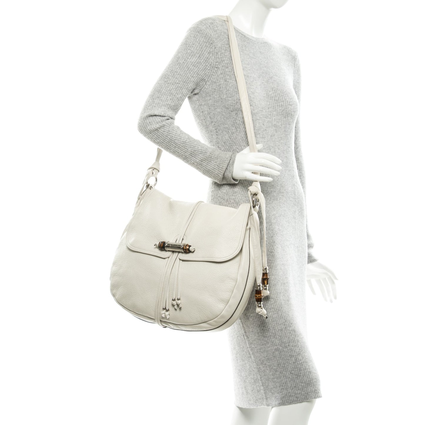 Calfskin Large Jungle Shoulder Bag White