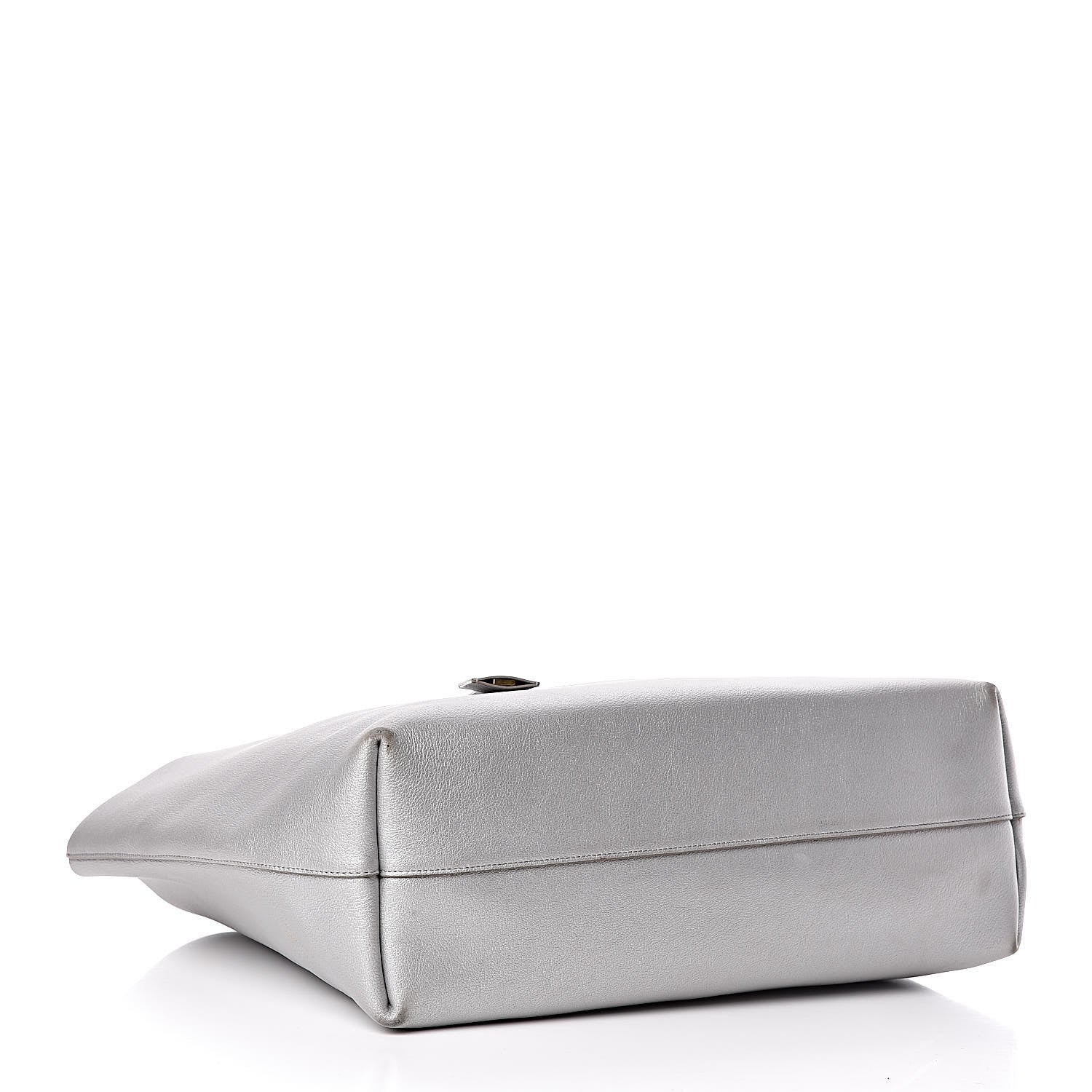 Saint Laurent Metallic Calfskin Large Shopping Tote Silver 4 of 16