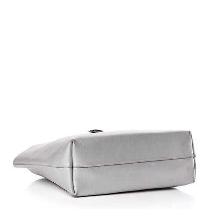 Saint Laurent Metallic Calfskin Large Shopping Tote Silver 4 of 16