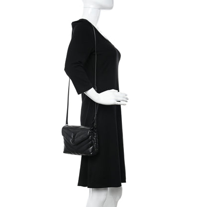 Saint Laurent Calfskin Y Quilted Monogram Monochrome Toy Loulou Crossbody Bag Black 2 of 12