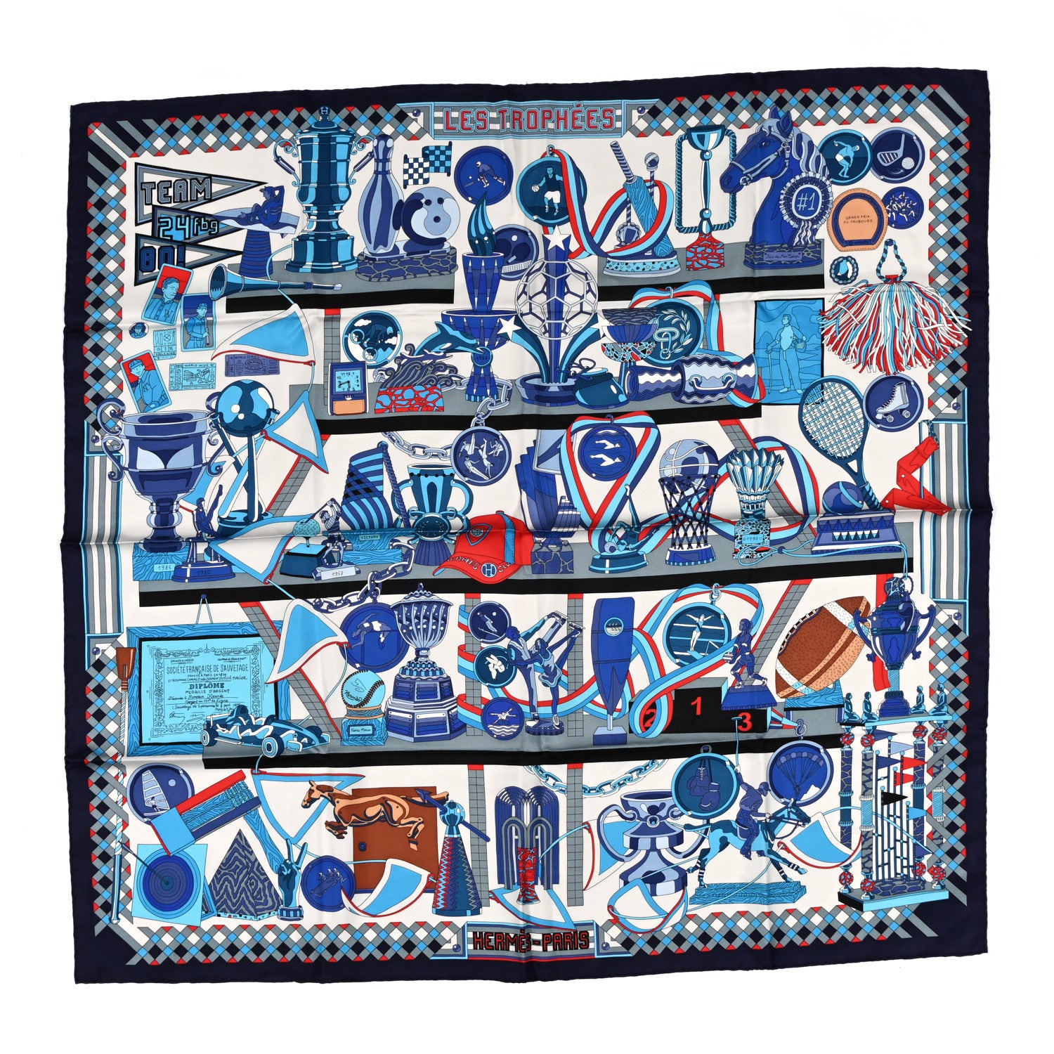 Hermes Silk Les Trophees Scarf 90 1 of 3