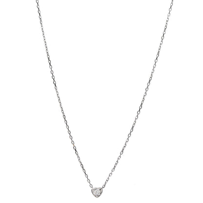 Cartier 18K White Gold Diamond D'Amour Heart Pendant Necklace 1 of 5