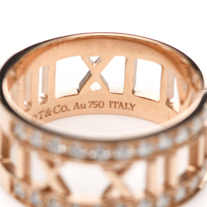 Tiffany 18K Rose Gold Diamond Wide Atlas Open Ring 54 7 5 of 6