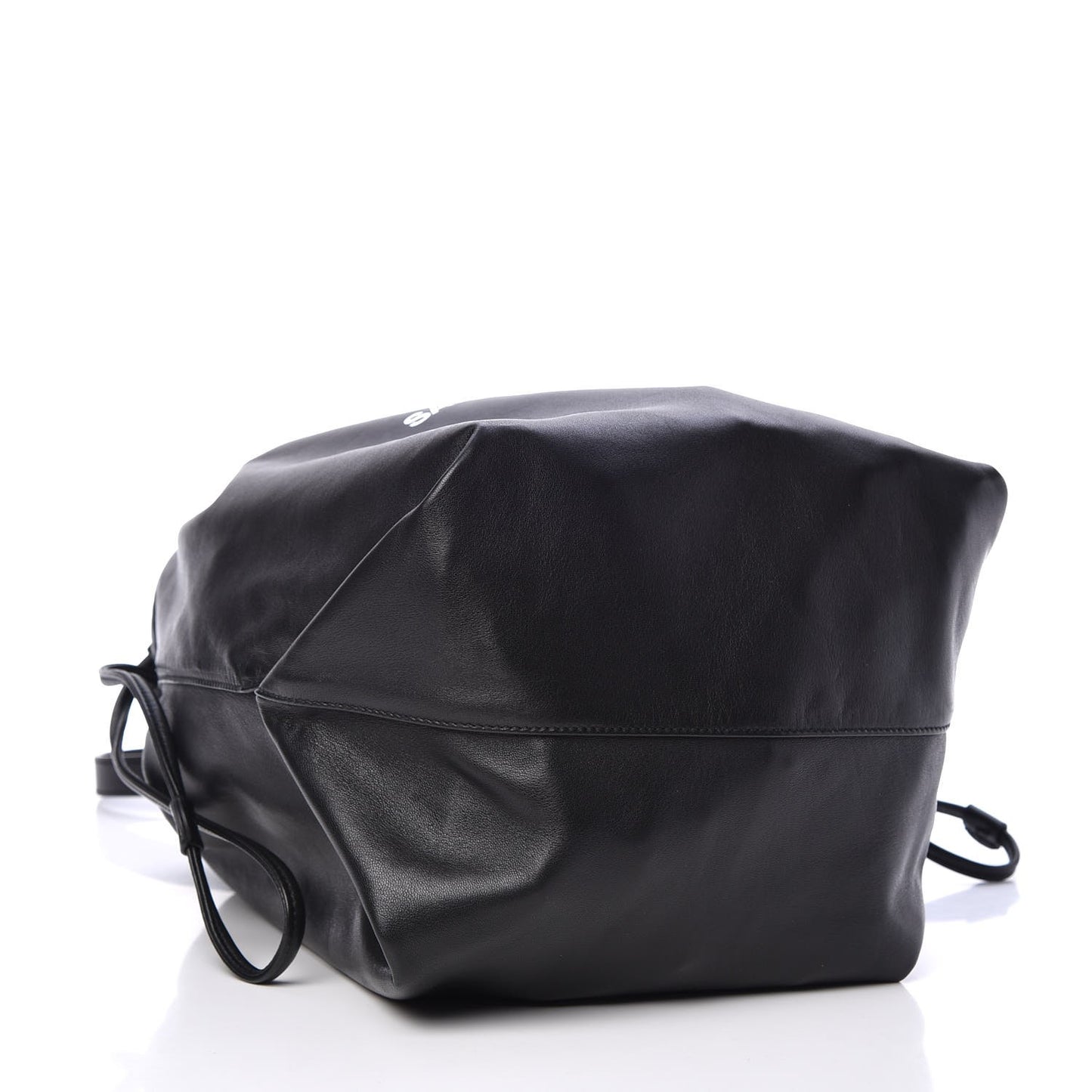 Lambskin Teddy Drawstring Bag Black