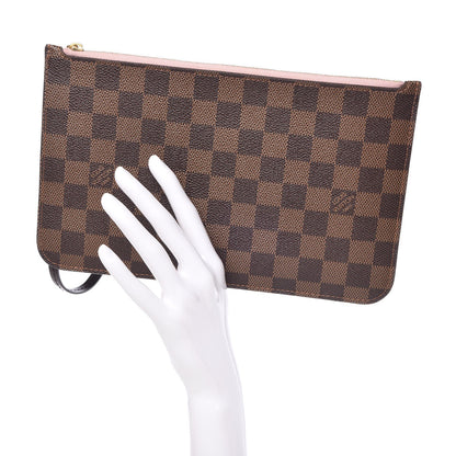 Louis Vuitton Damier Ebene Neverfull MM GM Pochette Rose Ballerine 2 of 8