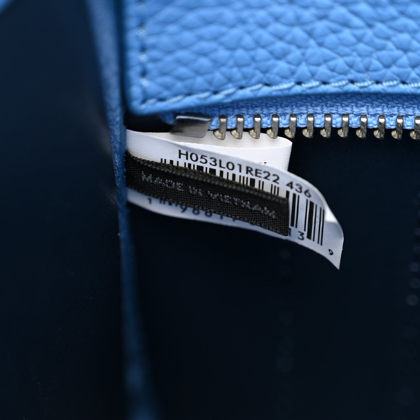 Grained Calfskin Mini The Tote Bag Spring Blue