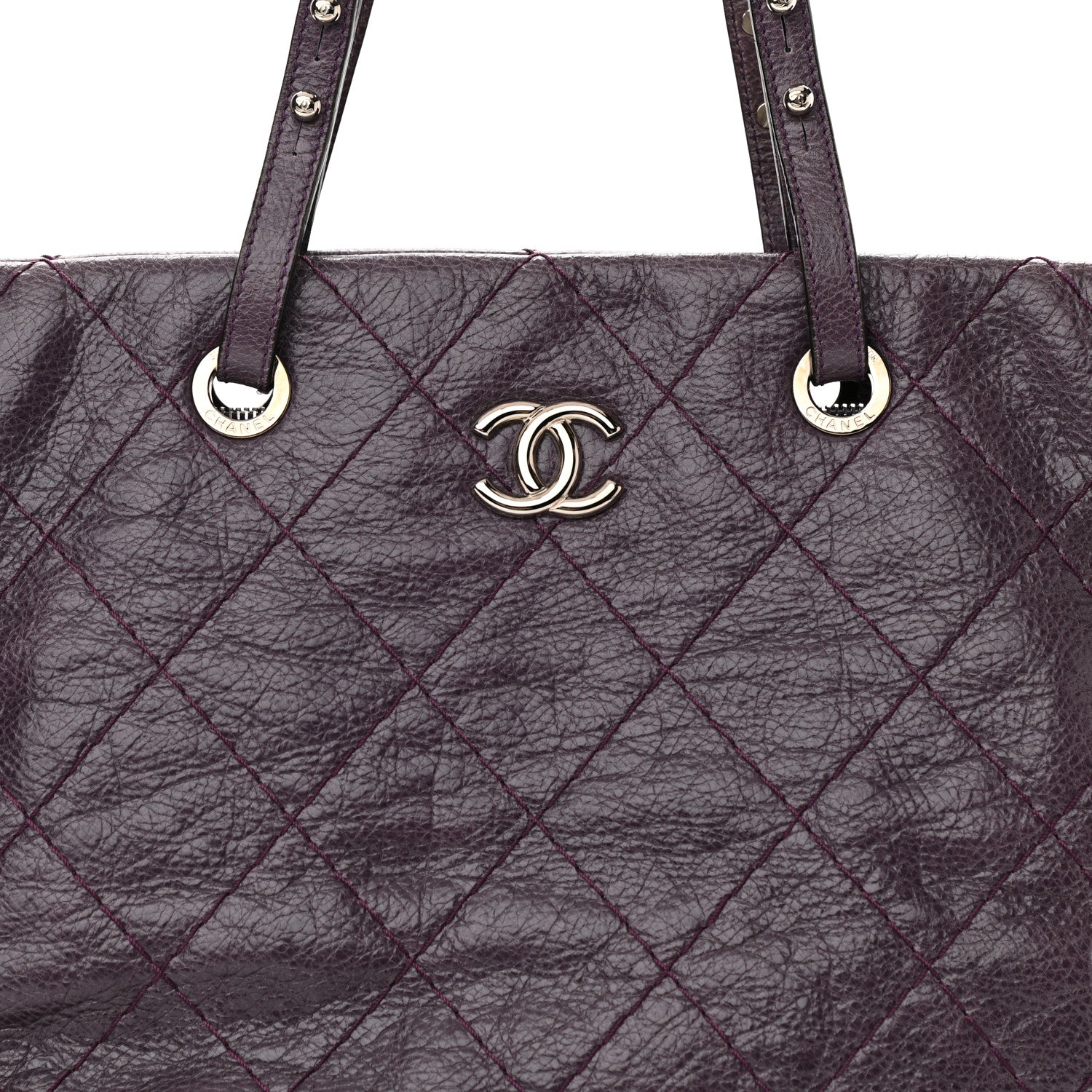 Chanel Glazed Calfskin Large On The Road Tote Purple 10 of 13