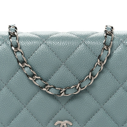 Chanel Caviar Quilted Wallet on Chain WOC Blue 9 of 12