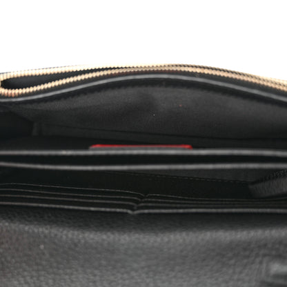 Valentino Garavani Pebbled Calfskin Rockstud Flap Wallet On Chain Black 5 of 12