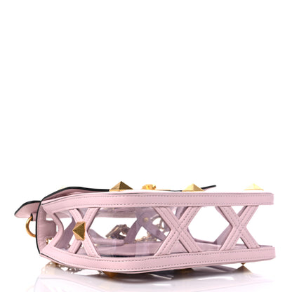 Valentino Garavani PVC Calfskin Medium Roman Stud Shoulder Bag Transparent Rose Quartz 4 of 8