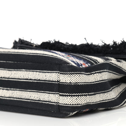 Saint Laurent Berber Chevron Tassel Monogram Large College Bag Black 8 of 12