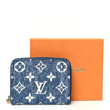 Louis Vuitton Denim Monogram Jacquard Zippy Coin Purse Bleu 8 of 8