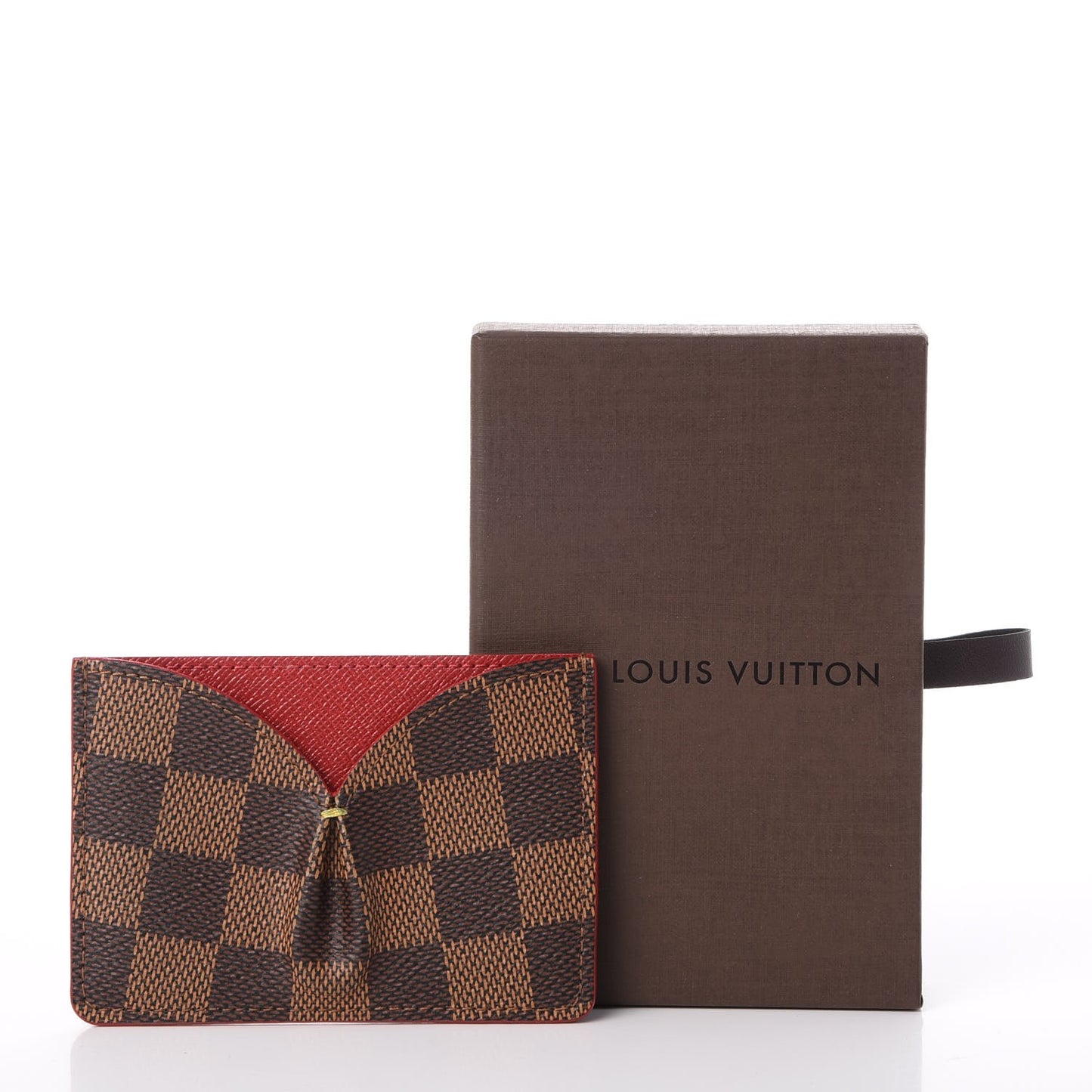 Damier Ebene Caissa Card Holder Cherry