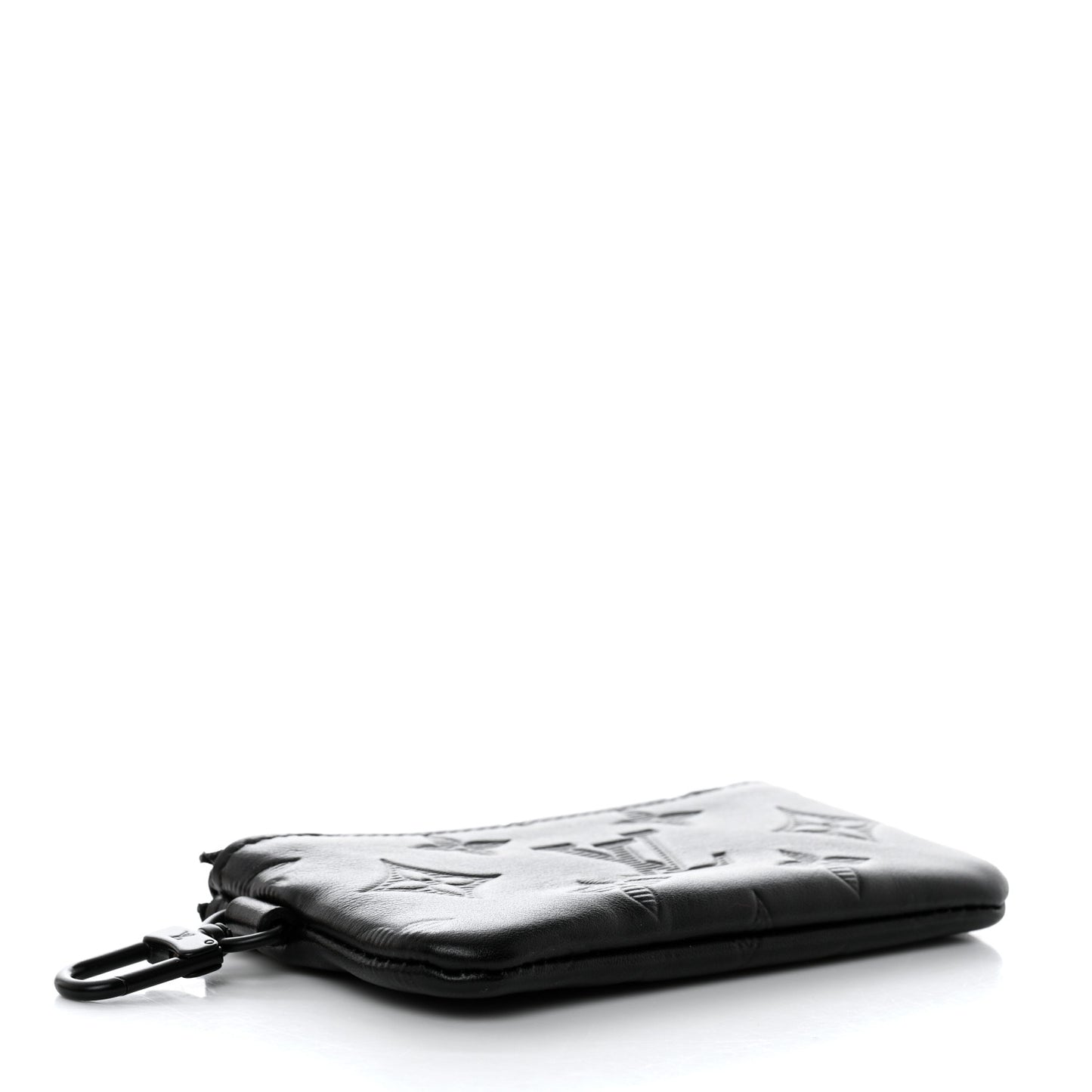 Calfskin Monogram Shadow Key Pouch Black