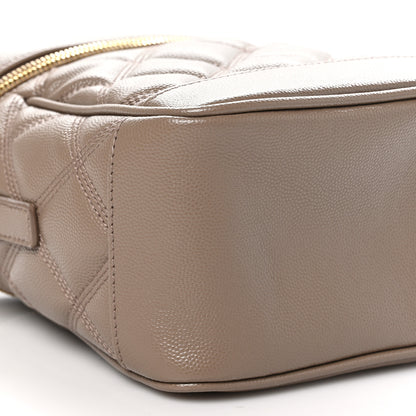 Saint Laurent Grain de Poudre Quilted 80's Vanity Bag Dark Beige 9 of 10