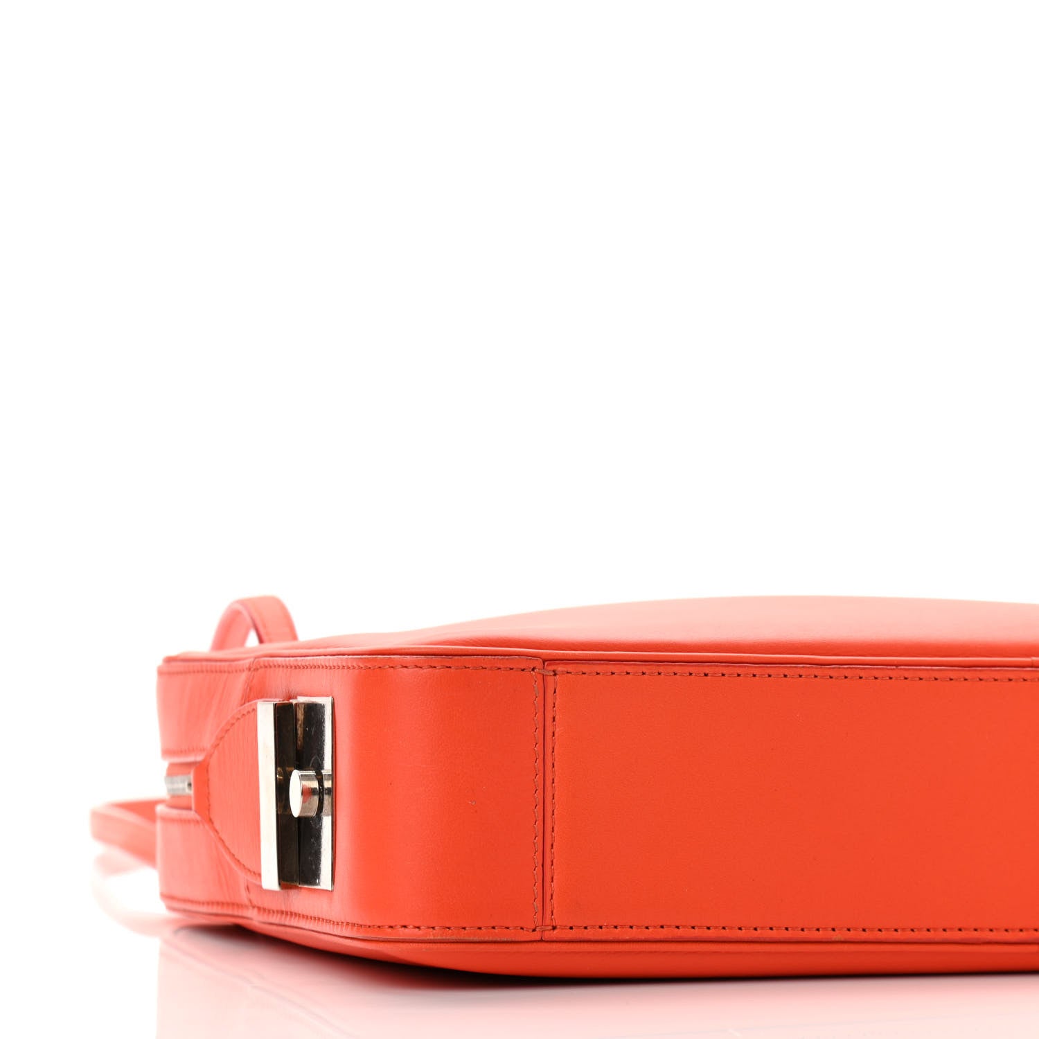 Celine Nappa Side Lock Dragonne Shoulder Bag Bright Orange 8 of 13