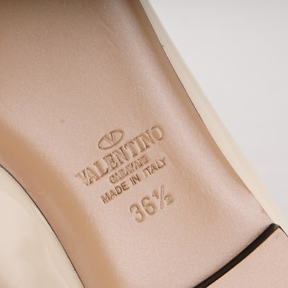 Valentino Garavani Patent Rockstud Ballerina Flats 36.5 Light Ivory Poudre 6 of 9