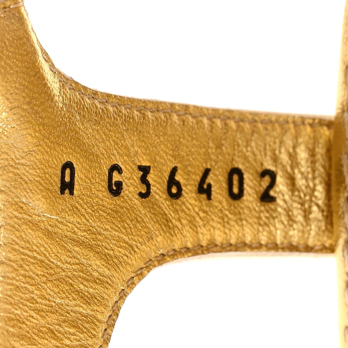 Laminated Lambskin Quilted CC Pearl Thong Sandals 35.5 Gold