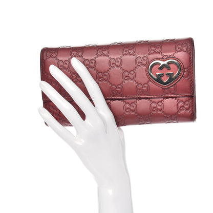 Gucci Guccissima Lovely Heart Continental Wallet Red 2 of 10