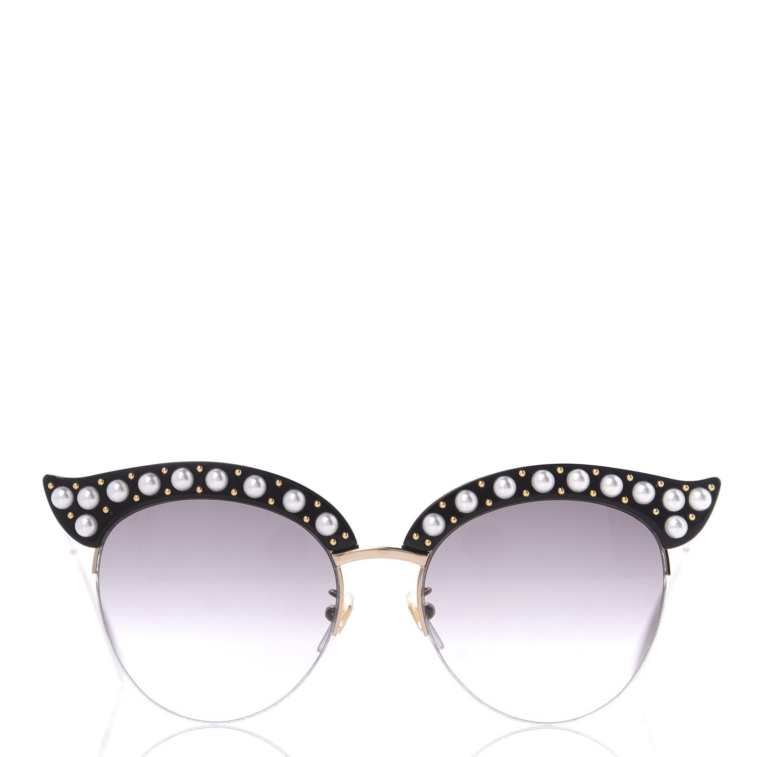 Gucci Pearl Cat Eye Sunglasses GG0212S Black 2 of 8