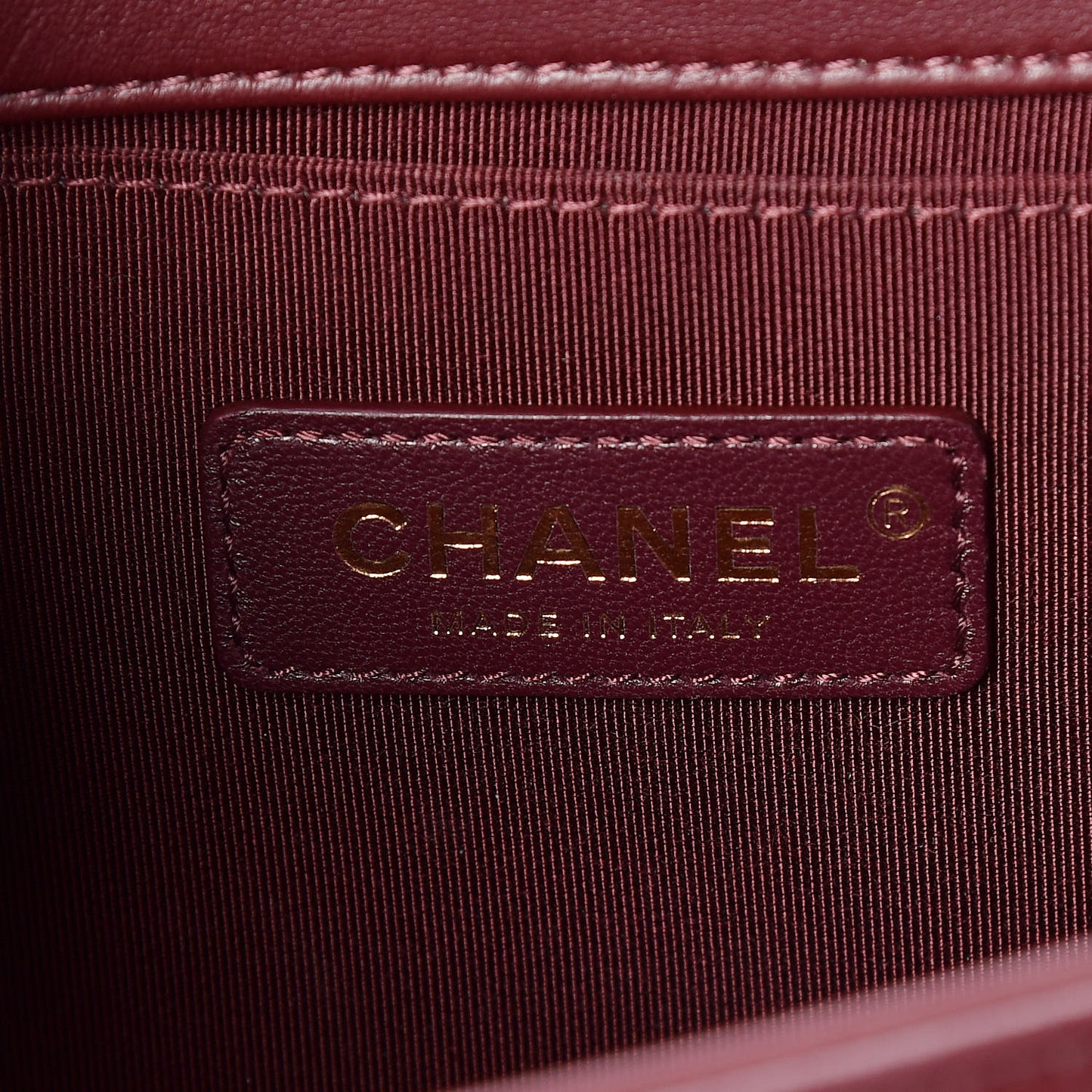 Velvet Chevron Quilted Medium Boy Flap Burgundy